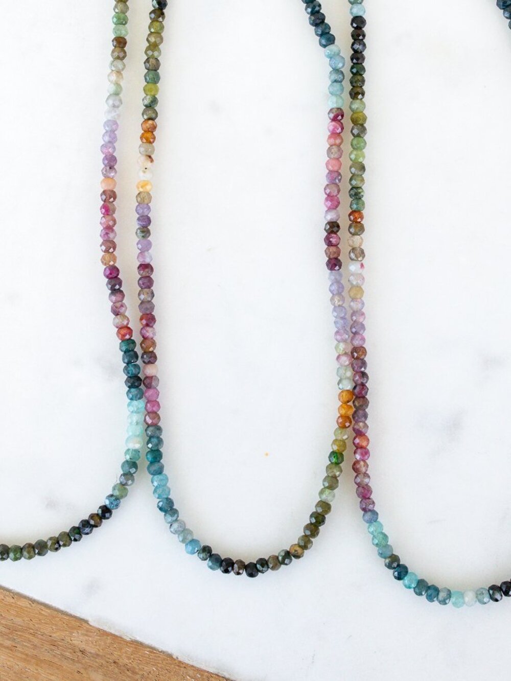Watermelon Tourmaline Beaded Necklace Pink Green Ombre Gemstone Healing Jewelry - Picture 8 of 16